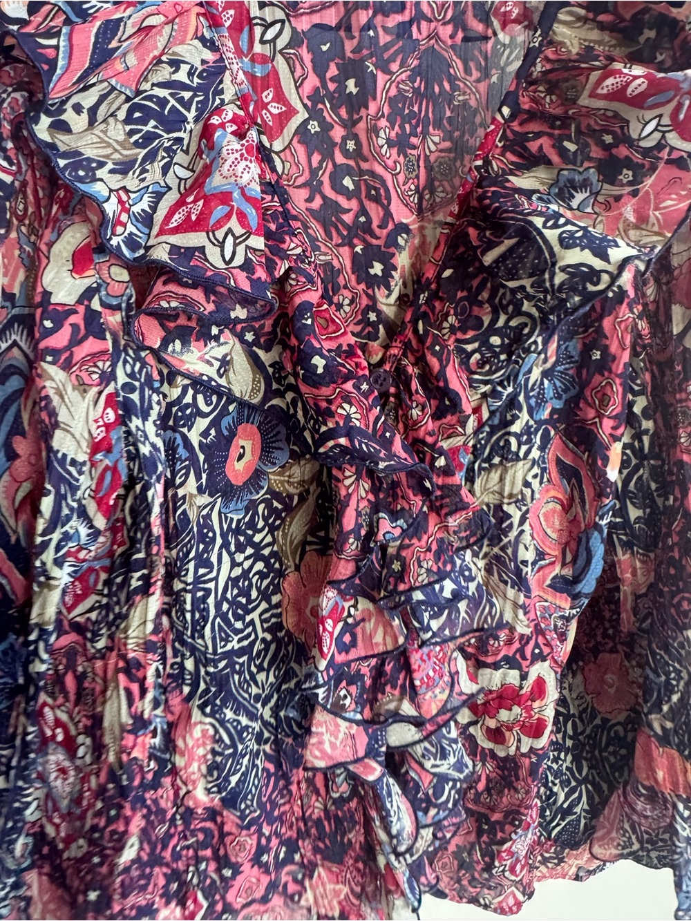 Women's Floral Ruffle Blouse - size small